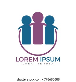 Global community teamwork or social network people logo design.