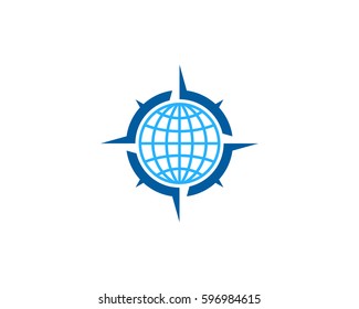Global Compass Logo Design Element