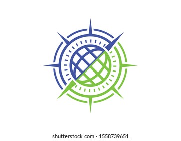 A Global Compass Pointing Towards a United Future Depicting Earth and Worldwide Navigation Technologies