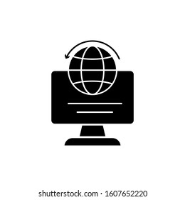 Global computer icon. Simple business intention icons for ui and ux, website or mobile application