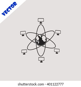 Global computer network icon.