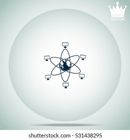 Global computer network  vector illustration.