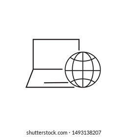 global computer network. vector line icon. outline illustration EPS 10