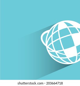 global concept, blue background, flat and shadow theme