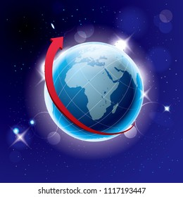 Global concept design, vector drawing earth.Network communication concept.