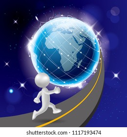 Global concept design, vector drawing earth.Network communication concept.