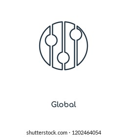 Global concept line icon. Linear Global concept outline symbol design. This simple element illustration can be used for web and mobile UI/UX.