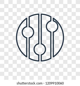 Global concept vector linear icon isolated on transparent background, Global concept transparency concept in outline style