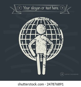 Global concept,human resource design on old background,grunge vector