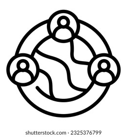 Global conference icon outline vector. Online group. Web internet