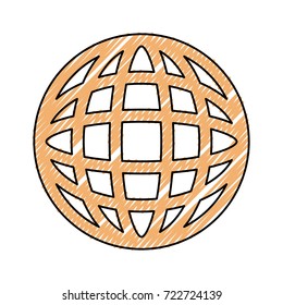 global connect doodle  vector illustration
