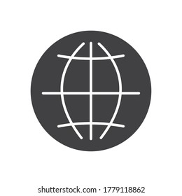 global connect icon over white background, silhouette style, vector illustration