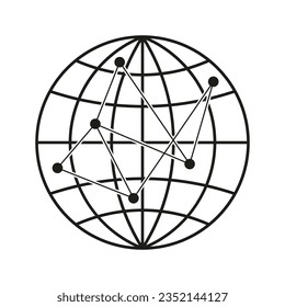Global connect icon. Vector illustration. EPS 10.