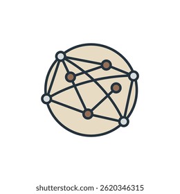 global connect icons isolated on White Background. Flat style design