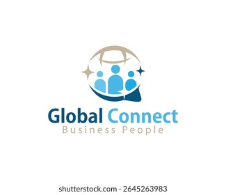 Logotipo global Concepto de diseño creativo Personas Consultoría