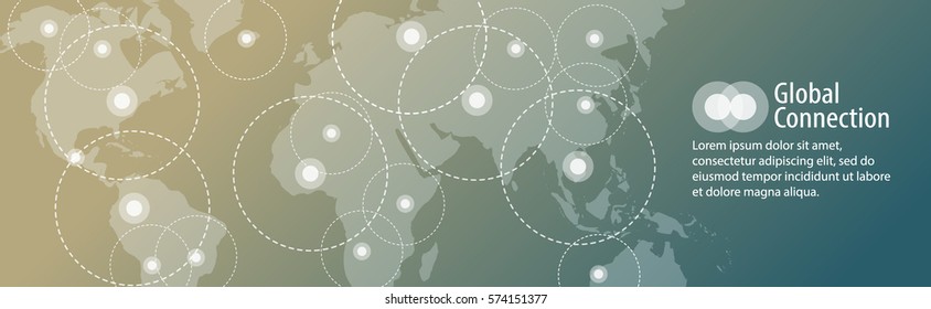 global connection business vector banner