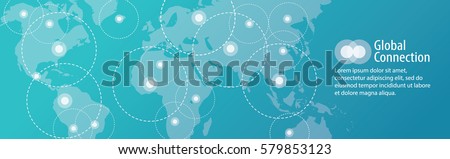 global connection business vector banner