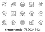 Global Connection, Cloud Data Technology Services, Information Technology Line Icons. Editable Stroke. 48x48 Pixel Perfect.