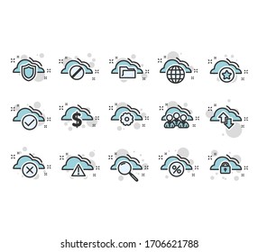 Global Connection, Cloud Data Technology Services, Information Technology. Vector illustration EPS10