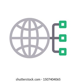 global connection colour line vector icon
