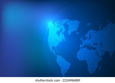 global connection and communication with binary code technology abstract. vector illustration background.