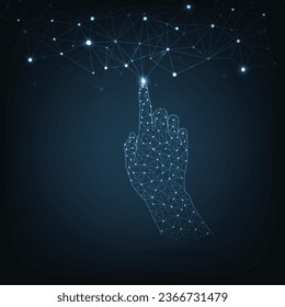 Global connection concept of futuristic technology triangle lines. global network connection points and lines, digital technology, and communication concept design.