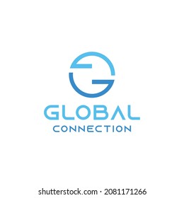 global connection data logo technology for connectivity
