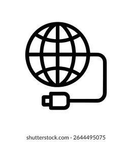Global connection Earth linked. Icon symbol illustration