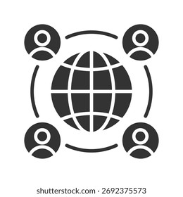 Global Connection Glyph Icon Vector Illustration