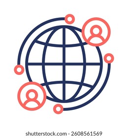 Global Connection Icon Element for Design