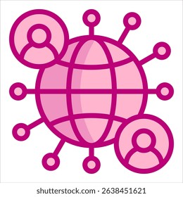 Global Connection Icon Element For Design