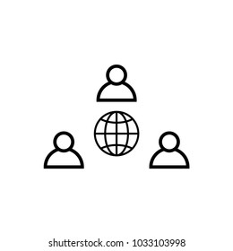 Global connection icon isolated on white background. Communication symbol modern, simple, vector, icon for website design, mobile app, ui. Vector Illustration