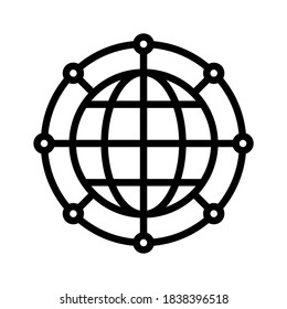 Global connection icon. Line vector. Isolate on white background.