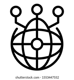 Global connection icon. Outline global connection vector icon for web design isolated on white background