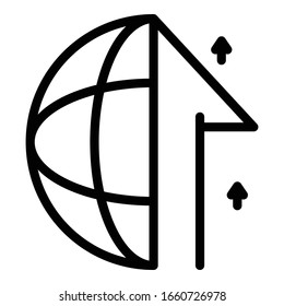 Global connection icon. Outline global connection vector icon for web design isolated on white background