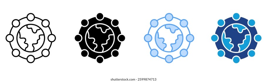 Global Connection Icon Set Multiple Style Collection