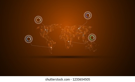 global connection infographic design concept template background eps 10 vector