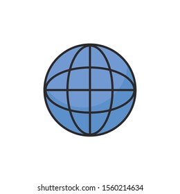 global connection internet flat line style illustration
