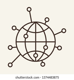Global connection line icon. Networking, worldwide, internet. Global concept. Vector illustration can be used for topics like business, connection, communication