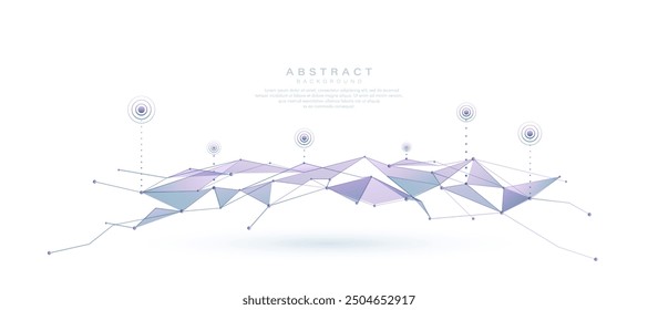 Global connection with lines futuristic technology. Abstract geometric connected lines and points background. Illustration vector
