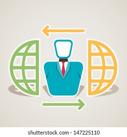 global connection of men stock vector
