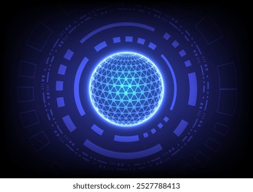 Global connection network background. Futuristic circuit board. Internet or communication technology. Map points and business concept. Vector illustration.
