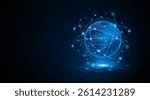 Global connection network background. World map. High-speed internet technology concept or fast wireless data transmission. modern internet network connection technology background	