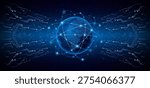 Global connection network background. World map. High-speed internet technology concept or fast wireless data transmission. modern internet network connection technology background