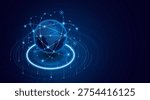 Global connection network background. World map. High-speed internet technology concept or fast wireless data transmission. modern internet network connection technology background