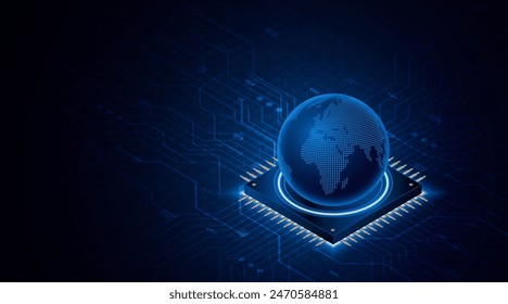 Global connection network background. World map. High-speed internet technology concept or fast wireless data transmission. modern internet network connection technology background