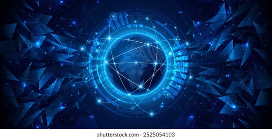 Plano de fundo da rede de conexão global. Mapa mundial com placas de circuito de tecnologia. Conceito de tecnologia da Internet ou comunicação global	