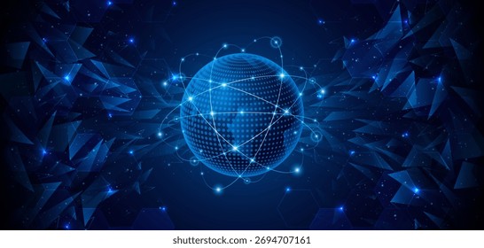 Plano de fundo da rede de conexão global. Mapa do mundo. Conceito de tecnologia de Internet de alta velocidade ou transmissão rápida de dados sem fio.	