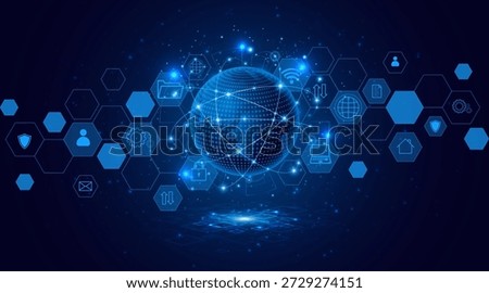 Global connection network background. World map. High-speed internet technology concept or fast wireless data transmission. modern internet network connection technology background