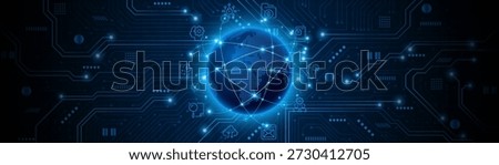 Global connection network background. World map. High-speed internet technology concept or fast wireless data transmission. modern internet network connection technology background